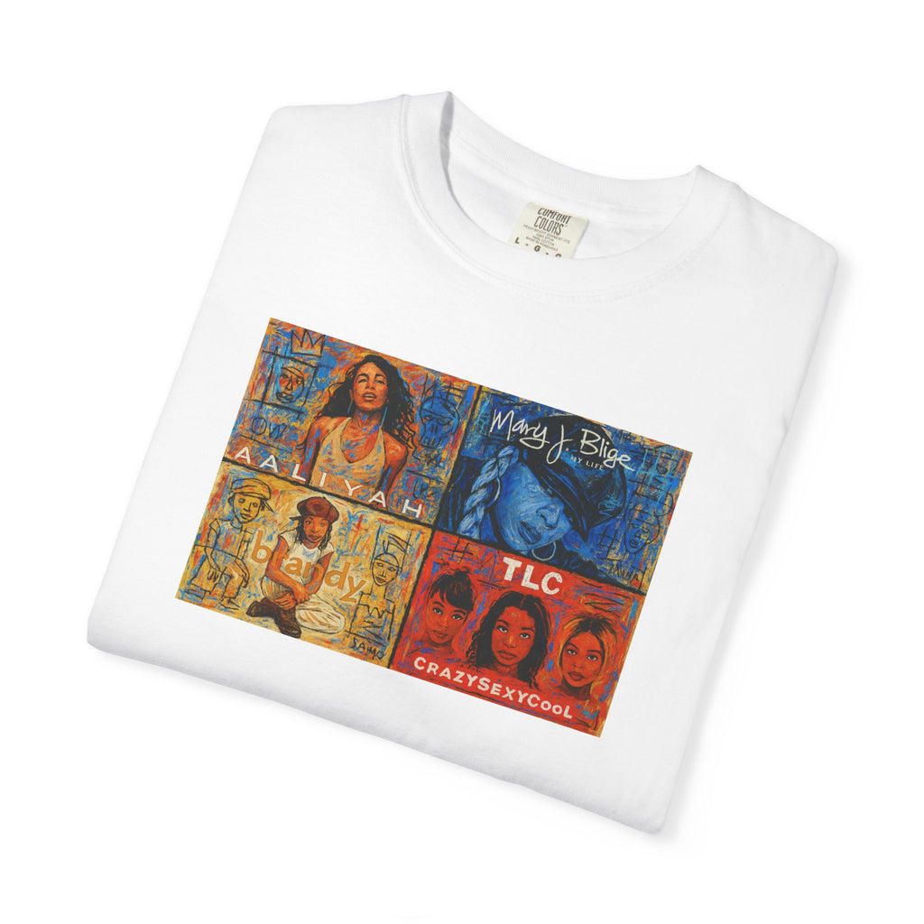 90's Album Covers Aaliyah, Brandy, TLC and Mary J Retro Vibe T-Shirt, Unisex Graphic Tee, Casual Everyday Wear, Street Style, Perfect Gift for Music Lovers