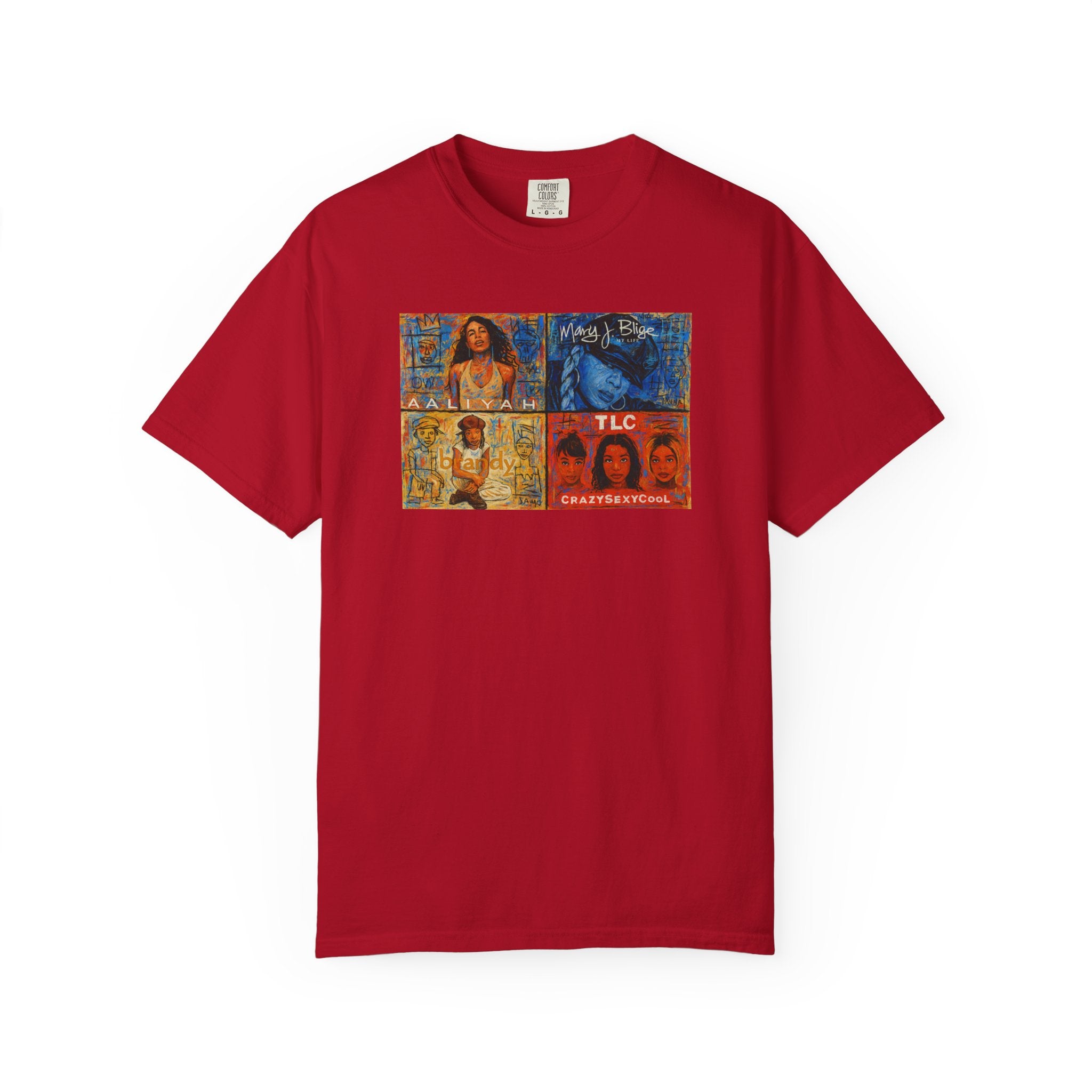 90's Album Covers Aaliyah, Brandy, TLC and Mary J Retro Vibe T-Shirt, Unisex Graphic Tee, Casual Everyday Wear, Street Style, Perfect Gift for Music Lovers