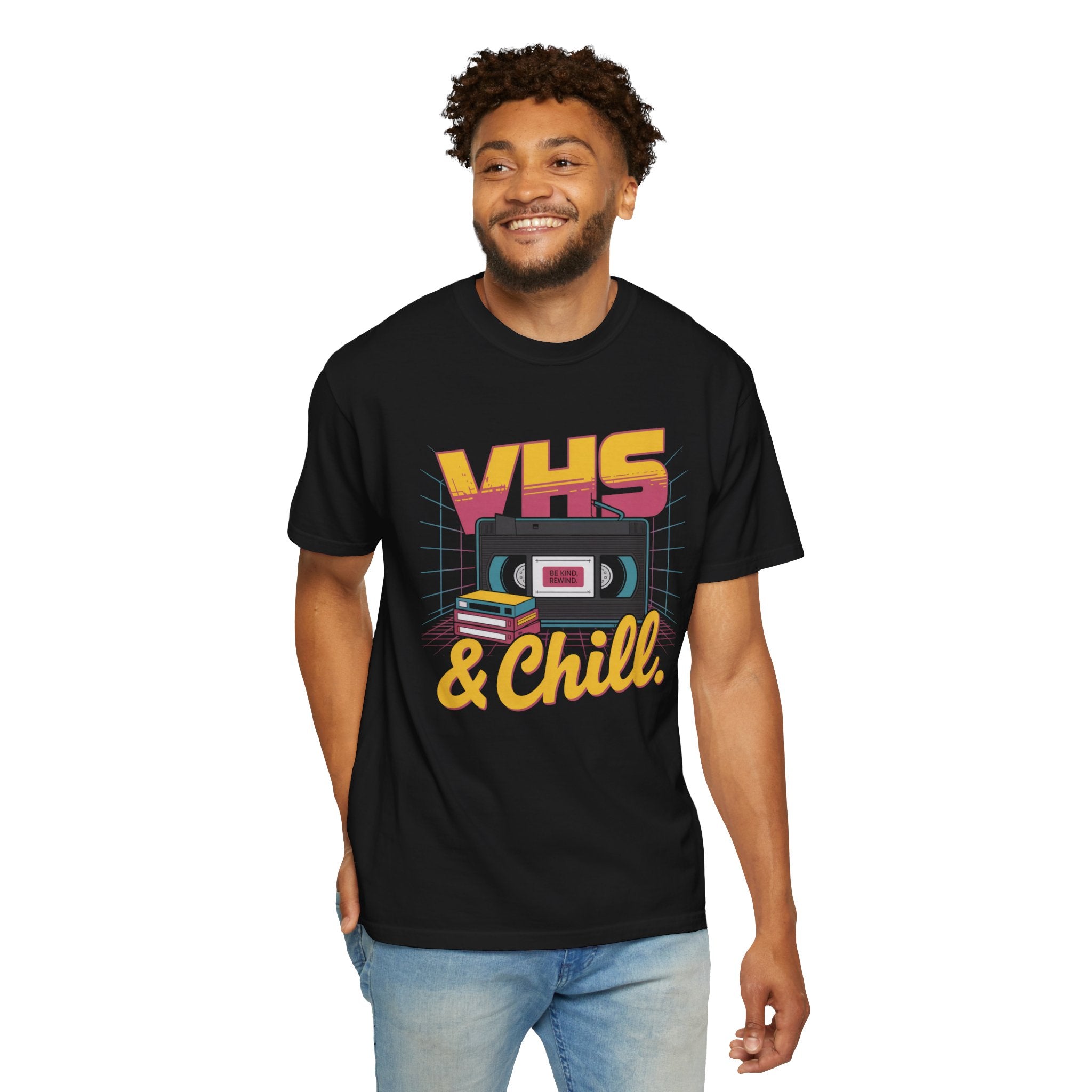 T-Shirt: VHS & Chill Gen X Nostalgic Date Night Tee