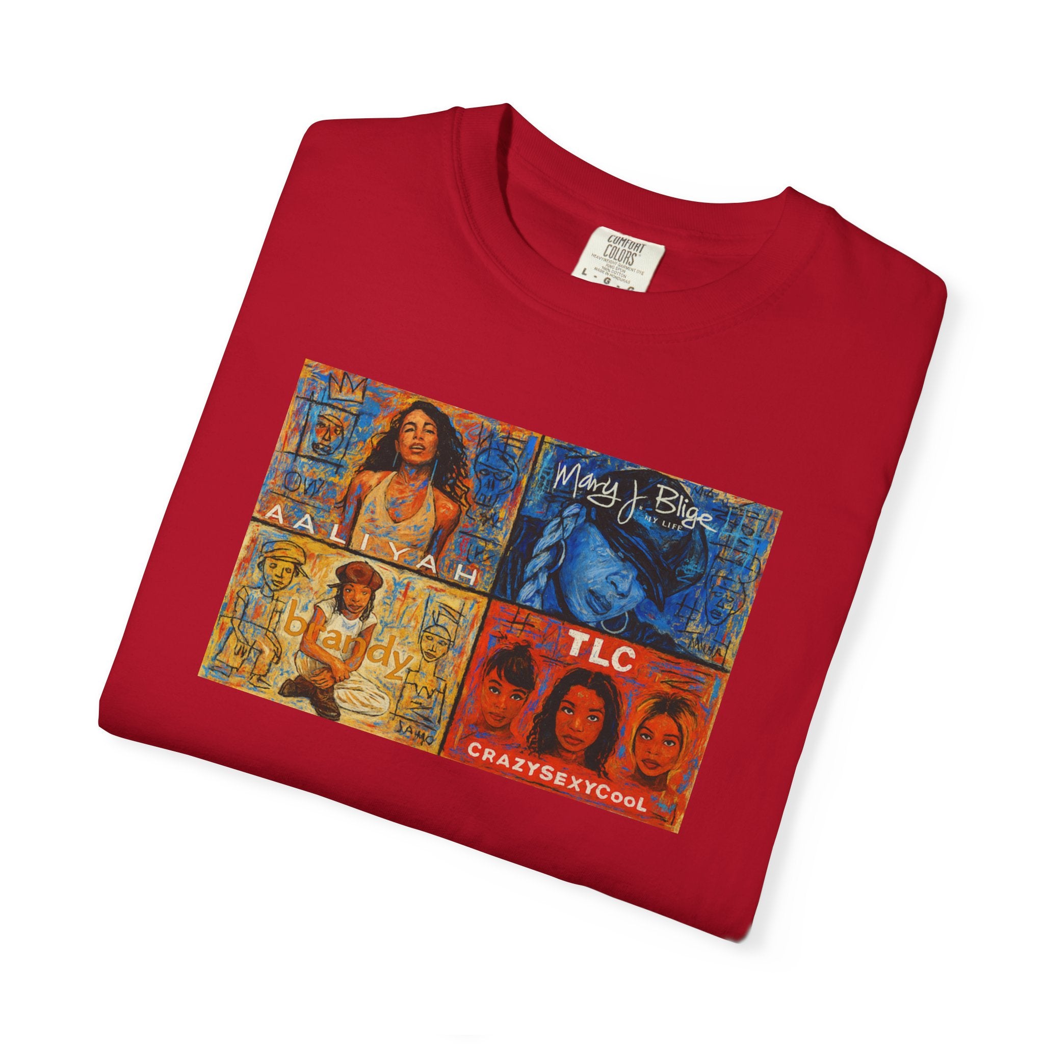 90's Album Covers Aaliyah, Brandy, TLC and Mary J Retro Vibe T-Shirt, Unisex Graphic Tee, Casual Everyday Wear, Street Style, Perfect Gift for Music Lovers